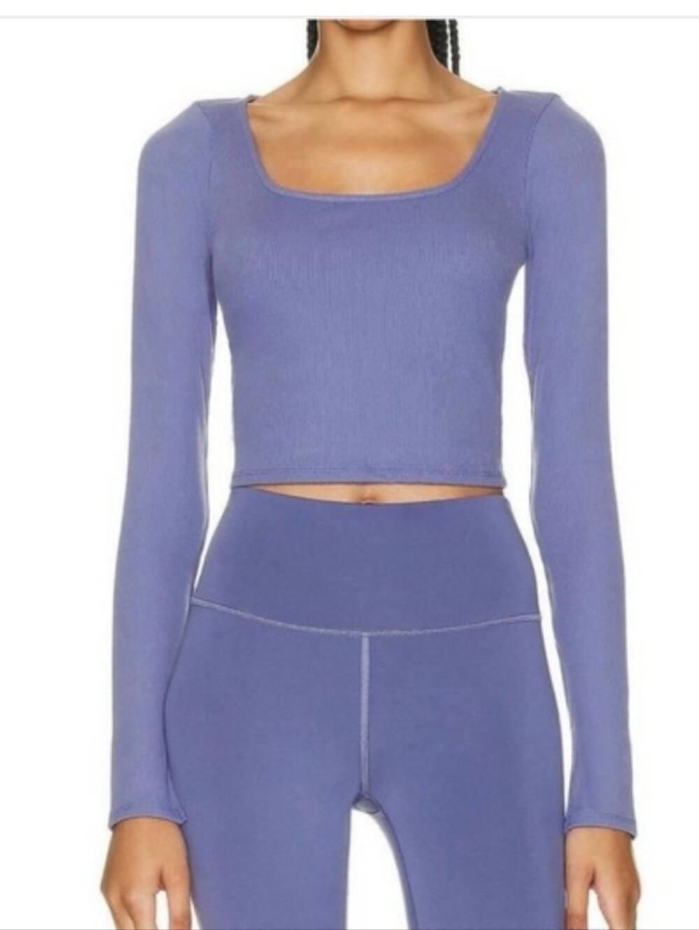 Alo Yoga Alosoft Ribbed Show Stopper Long Sleeve Top - Purple Extra Small